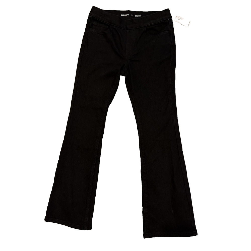 Old Navy Girl’s Boot Cut Pull On Jeans Size 10/12 Large Black